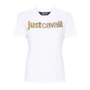 Witte Logo T-shirts en Polos Just Cavalli , White , Dames