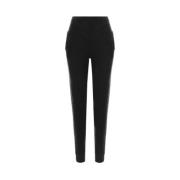 Zwarte Cashmere Leggings met Elastische Tailleband en Enkelbanden Sain...