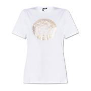 T-shirt met logo Versace , White , Dames