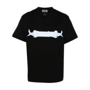 Zwarte Logo Print T-shirts en Polos Versace Jeans Couture , Black , He...