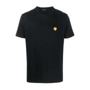 Zwarte T-shirts Polos voor Heren Versace , Black , Heren