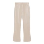 Beige Broek van Gecoat Stof Max Mara , Beige , Dames