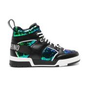 Multicolor Paillet Sneakers Moschino , Multicolor , Heren