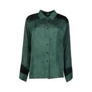 Verfijnde Rosali Chemise in Groen en Zwart Tie & Dye Rabens Saloner , ...