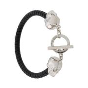 Skull Leren Armband Alexander McQueen , Black , Heren