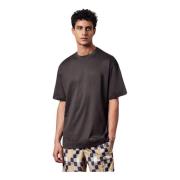 Luxe Oversize Fit T-Shirt Massimo Alba , Black , Heren
