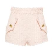 Bronze Short Shorts Balmain , Pink , Dames