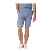 Stretch Gabardine Bermuda Shorts - Regular Fit Mason's , Blue , Heren