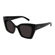 Gedurfde Zwarte Cat Eye Zonnebril Saint Laurent , Black , Dames