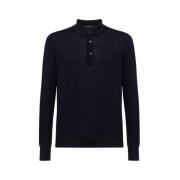 Italiaanse Wol Polo Shirt Tagliatore , Blue , Heren