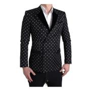 Geometrische Dubbel Breasted Blazer Dolce & Gabbana , Black , Heren