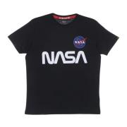 Nasa Reflecterend T-Shirt voor Mannen Alpha Industries , Black , Heren