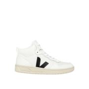 Organische Leren Sneakers met V-Detail Veja , White , Heren