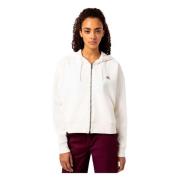 Witte Cardigan met Ritssluiting en Logo Dickies , White , Dames