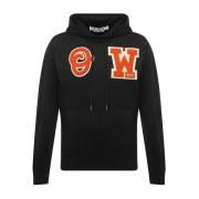 Zwarte Sweatshirt met Trekkoord Capuchon Off White , Black , Heren