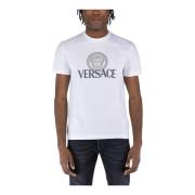Compact T-Shirt Versace , White , Heren