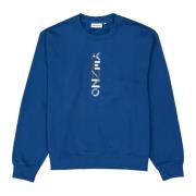 Blauwe Katoenen Sweatshirt met Logodetail Kenzo , Blue , Heren