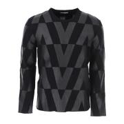 Comfortabele Zwarte Wollen Sweatshirt Valentino , Black , Heren