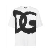 Luxe katoenen logo T-shirt Dolce & Gabbana , White , Heren