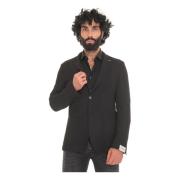 Jersey Jas met Knoopsluiting en Zakken Paoloni , Black , Heren