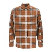 Stijlvolle Bruine Casual Overhemd voor Heren Burberry , Brown , Heren