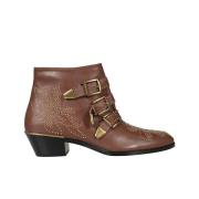 Leren Cowboy Punk Enkellaarzen Chloé , Brown , Dames