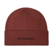 Bruine Wol Geribbelde Randen Hoed Givenchy , Brown , Heren