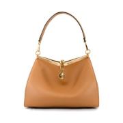 Iconische Medium Leren Tas met Metalen Sluiting Etro , Brown , Dames