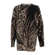 Zwarte Wol Bedrukte Trui Etro , Black , Dames