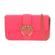 Love Birds Leren Tas met Diamond Cut Gesp Pinko , Pink , Dames