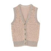 Demi Gebreid Vest Gustav , Beige , Dames