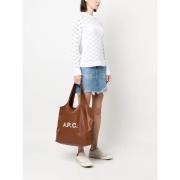 Bruine Tote Tas met Logo Print A.p.c. , Brown , Dames