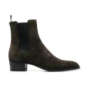 Bruine Chelsea Boots voor Heren Saint Laurent , Brown , Heren