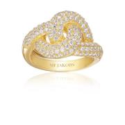 Elegante Vergulde Zirkonia Ring Sif Jakobs Jewellery , Yellow , Dames