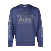 Marine Logo Grijze Sweater Aries , Blue , Heren