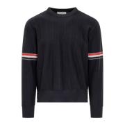 Ribgebreide Crewtrui Thom Browne , Blue , Heren