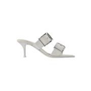 Leren sandalen met biker trend Alexander McQueen , White , Dames