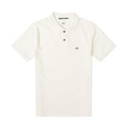 Stretch Pique Slim Fit Logo Polo C.p. Company , White , Heren