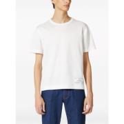 Wit Logo-Appliqué Katoenen T-Shirt Valentino , White , Heren