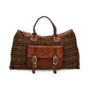 Reistas Tago in Houndstooth Print Campomaggi , Brown , Dames