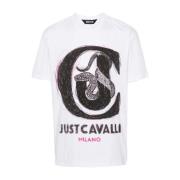 Grafische T-shirts en Polos Just Cavalli , White , Heren
