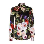Overhemden met Bloemenprint van Zijdeblend Dolce & Gabbana , Multicolo...