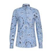 Slim Paisley Print Overhemd Etro , Blue , Dames