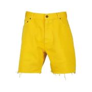 Denim Bermuda Shorts Saint Laurent , Yellow , Heren