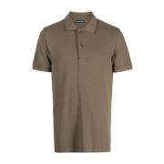 Bruine Polo Shirt met Korte Mouwen Tom Ford , Brown , Heren