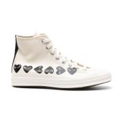 Witte Sneakers met 3,5 cm Hak Comme des Garçons Play , White , Dames