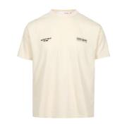 Optisch Wit Katoenen T-shirt met Bedrukt Logo Gcds , White , Heren