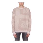 Bandana Print Crewneck Sweatshirt Giorgio Brato , Pink , Heren
