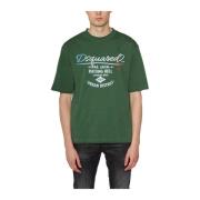 Katoenen Print T-Shirt Dsquared2 , Green , Heren