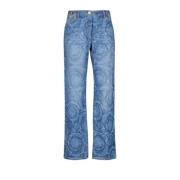 Barocco Straight Jeans Versace , Blue , Dames